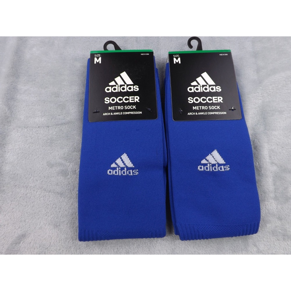 Adidas Soccer Metro Socks NWT Unisex Size M Bold Blue/White Over The‎ Calf - Picture 2 of 6
